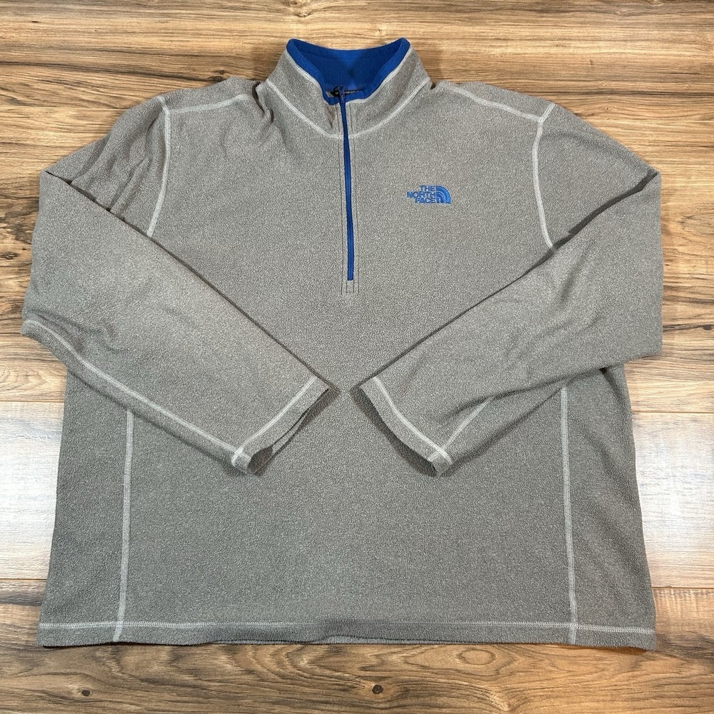 The North Face Mens XL |Gray| 1/4 Zip Fleece Lightweight Midlayer Sweatshirt